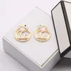 Charm Womens 18K Gold Plated Earring Ear Stud Cuff Luxury Brand Designers Letter Geometric Exaggerate Classic Wedding Party Jewerlry Retro Style ER0130
