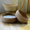 Cat Bed Basket Nest Grass Woven Pet Sleeping Bed House Nesting Rest Cute Fun Scratcher Scratching Scratch Mat Pad Puppy Indoor 210722