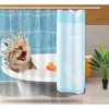 MTMETY Dessin animé Mignon Haute Qualité Adventures de la Licorne et des rideaux de douche imprimés de chat Produits de bain Décor de la salle de bains Imperméable 211116