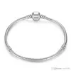 Véritable 1 pcs Drop Shipping Argent Plaqué Bracelets Femmes Serpent Chaîne Charme Perles pour Pandora Perles Bracelet Bracelet Enfants Cadeau B001