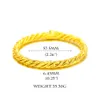 6MM 24K Yellow Gold Filled Bangles Top Quality Copper Fashion Charms Fine Jewelry Wedding Dressed Luxury designer Bracelet Women653806835