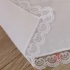 25 cm weißer Spitze dünnes Taschentuch Baumwolltuch Frau Hochzeit Geschenke Party Dekoration Stoff Serviette DIY Platte leere GWA60621271658