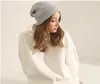 Winter Hat For Oversize Loose Knitted Beanies Thick Warm Vogue Ladies Wool Angora Hat Female Big Size Beanie Hats