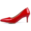 Chaussures habillées femmes chaussure talon rouge femme Pu talons hauts pompes dames bureau bout pointu été noir blanc nu rose