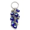 Turc Blue Evil Eye Key Key Bague Charmnes Pendentifs Crafting Glass Keychain avec porte-clés Accessoires de bijoux de bijoux d'ornement amulette pour bonne chance