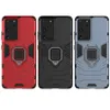 Ringhouder Kickstand Cover Case Armor Rugged Dual Layer voor Samsung Galaxy Note 20 Plus S21 Plus S21 Ultra A02S EU 50 stks / partij