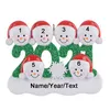 2021 Resina Família de boneco de neve personalizada de 4 ornamento de árvore de Natal DIY presente personalizado para mamã, pai, garoto, vovó pingente