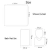 4-pieces Sea Beach Waterproof Shower Curtain Bathroom Non-slip Rug Set Bath Carpets Toilet Seat Cover Floor Mat 4 In 1 Set 210913
