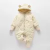 MILANCEL hiver bébé vêtements doublure en fourrure enfant en bas âge filles barboteuses ours costume tenue pour bébé 211011