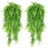 2pcs artificiell hängande vinstockar Ferns växter Fake Ivy Leaves Wall Decoration 210624