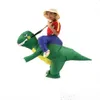 Funny Ride on Animal Costume Inflatable T-rex Blow Up Dinosaur Costume for KIds Carnival Party Q0910