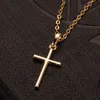 Fashion Female Pendants Dropshipping Gold Black Color Crystal Jesus Cross Pendant Necklace Jewelry for Men/women Wholesale