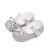 Nyfödda småbarn baby flickor Prewalker läder Bowknot Princess Shoes Soft Sole Anti-Slip First Walkers Baby Shoes