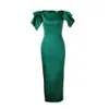 Abito estivo Donna Vestito estivo Vestito causale Nuovi arrivi Ruffle Elegante abito da sera lungo da spiaggia verde 210422