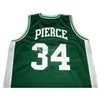 Nikivip Paul Pierce #34 Inglewood High School White Green Black Retro Basketball Jerseys Herr Sömda anpassade valfritt nummernamn