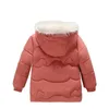 冬のコートの女の子のアウターの子供たちのダウンジャケットの新年のコスチュームのための毛皮のフード付きの厚さのコート暖かい服H0909