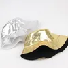 Gold e argento Harajuku Secchio reversibile Cappello Cappello da uomo Donna Moda Moda Pelle Pesca Cappuccio Estate Estate Pescatori Cappelli