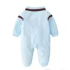 Retail Baby knit long sleeve lapel Cotton Romper Newborn Christmas 024M Rompers Toddle infant bodysuit Children onepiece onesies5841194