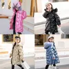 Children's Shiny Cotton Coat Thickened Bright Warm Clothes Winter Jacket Girls Parkas Hooded Thick Down Padded Snowsuit TZ701 H0909