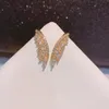 Taglia 5-10 Fedi nuziali più vendute Gioielli di lusso Argento sterling 925 Oro rosa Fill Marquise Cut Topazio bianco Diamante CZ Eternità Donna Angolo Ala Fascia Anello Regalo