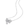 Designer Handgemachte Frauen Schmetterling Bogen Weiße Saphir Halskette 14k Weißgold oder Sterling Silber