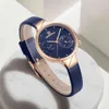 Navorce vrouwen mode blauwe quartz horloge dame lederen horlogeband hoge kwaliteit casual waterdicht polshorloge cadeau voor vrouw 2021