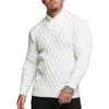 Männer pullover westliche stil 2021 herbst winter männer massiv farbe langarm stricken pullover mode casual turtscheck enswear