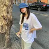 T-shirt à manches courtes pour femmes, style coréen d'été, patchwork, hauts amples, chemise femme (F4278) 210423