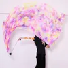 Belly Dance Silk Veil 250x114 Cm Poi Chain Thrown Ball Women Streamer Stage Performance Props Rainbow Color Gradient Accessory Wea242C