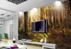 Aangepaste zonnige bos landschap behang stickers voor muren slaapkamer wallpapers home decor woonkamer papel de parede 3 d HD tv achtergrond