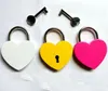 Creative liga coração forma chaves cadeado mini arcaize cadeado concêntrico vintage vintage velho porta fechaduras com chaves novas cores puras