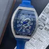 Mode Märke Klockor Män Tonneau Kristall Loong Style Gummi Läderband Armbandsur FM18