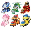 6pcs / 세트 Robocar Poli Korea Toys Roculation 로봇 폴리 앰버 로이 자동차 모델 애니메이션 액션 피규어 인형 장난감 어린이 선물 X0503