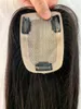 Slik Base Human Hair Topper Natural Black color 8*14cm Clip in Toupee Pieces Top Closure 120% Density for Women