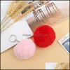 Porte-clés en peluche pendentif animaux en peluche jouets cadeaux fourrure mignon voiture cartable boule de fourrure porte-clés portefeuille sac pendentifs enfants jouet cadeau Z5321 goutte