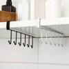 Ganci Rails 2022 Fashion 6 Metallo sotto ripiano Mug Cup Cupboard Kitchen Organizer Hanging Rack Holder