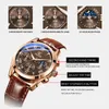 OLEVS Montre Hommes Marque De Luxe Multifonctionnel Sport Chronométrage En Cuir Véritable Étanche Lumineux es 210728