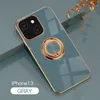 Electroplate Silicone Phone Cases Ring Mobile Case pour iPhone 13