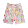 Pantalones cortos florales de verano para mujer de cintura alta Casual rosa para mujer estética coreana 210427