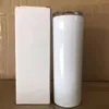 USA VOORRAAD Sublimatie Blanks Mok DIY Persoonlijkheid Thermische Overdracht Gewoon 20oz Tumblers Recht met Deksel En Rietjes