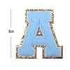 A-Z Felting Adesivo Grande Toalha Cor-de-rosa English Letter Patches para Roupas Bordado Appliques Nome da roupa DIY Artesanato Acessórios