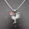 Collier colar cor de ouro aço inoxidável galo galo pingente colares homens / mulheres geladas fora bling francês jóias presente