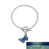 Nouveau collier pendentif papillon bleu violet pour femmes Vintage collier de mariage en acier titane tour de cou bijoux accessoires prix usine conception experte qualité