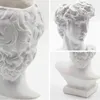 Resin David Blomma Vase Grekisk Mytologi Figurhuvud Porträtt Kreativ Gips Staty Hem Dekorativa Ornament Art Decor 211215