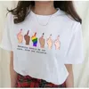VIP HJN 인류는 우리의 인종이되어야합니다. 인종 차별 스타일에 대한 우리의 종교 LGBT 가운데 손가락 인쇄 티셔츠 210322