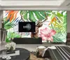사용자 정의 사진 배경 화면 3D 벽화 벽지 유럽 추상 수채화 꽃과 과일 색상 꿈 사슴 TV 배경 벽 종이 홈 장식 그림