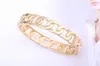 Hot Selling Zinc-alloy Golden Color Chain Charm Bangle Punk Style Fashion Cuff Bracelet for Unisex Pary Jewelry Bijoux Br-03208 Q0719