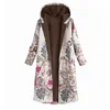 Hooded Zipper Cotton-Padded Coat Jacket Printing Plush Kvinnors Höst och Vinter Toppar QM * 211110