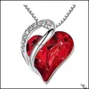 Pendant Necklaces & Pendants Jewelry 12 Colors Heart Shaped Birthstone Necklace Colorf Diamonds Gemstone Party Ladies Fashion Aessories Gwa1