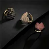 Kubischer Zirkon-Diamant-Herzring, Bandfinger, 18 Karat Gold, verstellbare Ringe für Frauen, Verlobung, Hochzeitsgeschenk, Modeschmuck, Will und Sandy
